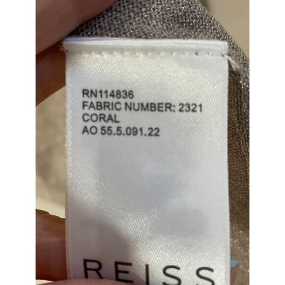 Reiss Long Sleeve Tan Open Front Lightweight Cardigan Size Extra Small Shimmery - Picture 5 of 5
